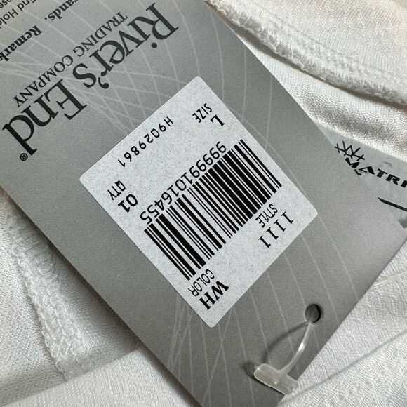 NWT River’s End Men’s White V Neck Short Sleeve Athletic Workout Top - Size L - Picture 6 of 6